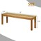 Costway 1/2 PCS 52" Outdoor Acacia Wood Dining Bench Chair with Slatted Seat